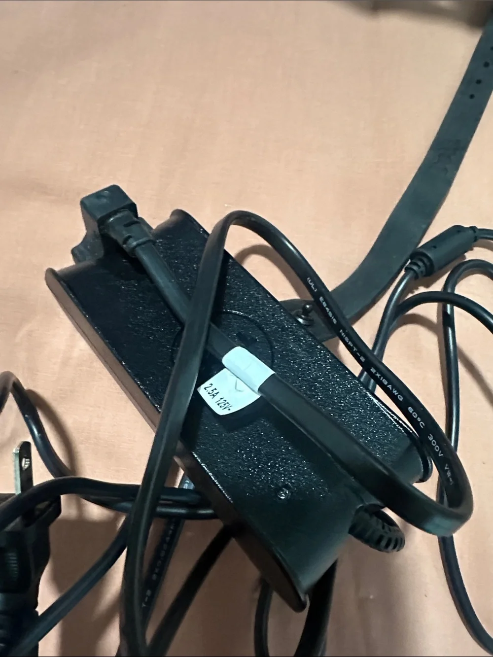 Dell Black AC Power Adapter with DC Barrel Connector - Slim Travel Version